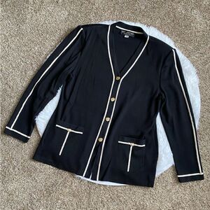 St. John Collection by Marie Gray Santana Knit Sweater Jacket Black Label Unworn